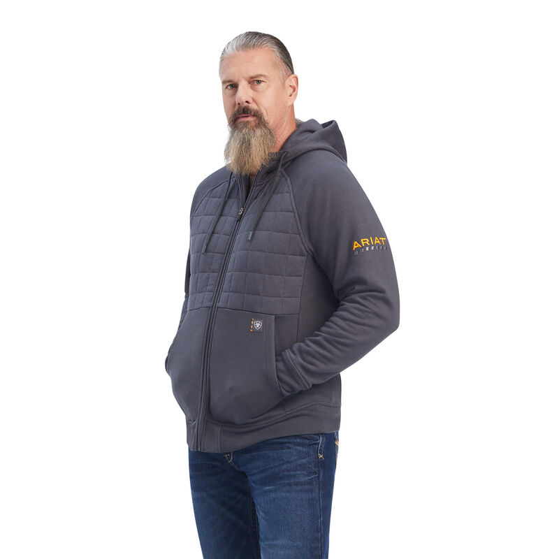 Ariat Hoodie Herren - Rebar Regulator Full Zip DunkelGrau ( DTXEQ-4396 )